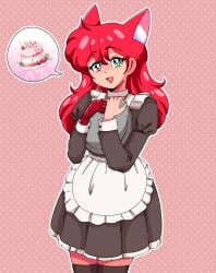 black_nails cute female female_only heterochromia housewife maid netsuki red_hair richie robotic_arm speaking_to_viewer virtual_youtuber vtuber