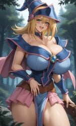 ai_generated anime blonde_hair dark_magician_girl fantasy green_eyes magical_girl mature_female