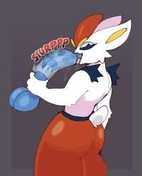 2025 anthro ass big_dildo bodily_fluids cinderace colored digital_media_(artwork) dildo dildo_fellatio dripping generation_8_pokemon hi_res knightferret looking_at_viewer male nintendo pokemon pokemon_(species) saliva saliva_drip saliva_on_dildo saliva_string sex_toy sex_toy_fellatio slurping solo tongue