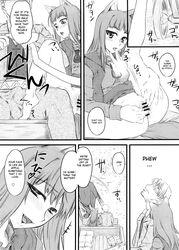 animal_ears blush bottomless bulge censored clothing comic hi-per_pinch holo kraft_lawrence ookamimimi pussy spice_and_wolf