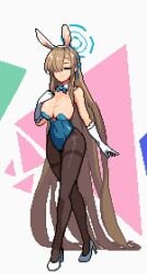 1girls 2024 animated animated areola_slip areolae armwear asuna_(blue_archive) asuna_(bunny)_(blue_archive) big_breasts blonde_hair blue_archive blue_bunnysuit blue_eyes breasts bunny_ears bunnysuit cleavage fake_animal_ears female female_only footwear full_body gloves hair hair_over_one_eye halo heels high_heels hips huge_breasts karrobyte leggings legs legwear long_hair mole mole_on_breast neckwear nipple_slip nipples one_breast_out pixel_animation pixel_art presenting_breasts smile solo solo_female thighs very_long_hair white_gloves
