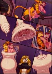 1girls 2boys cock_vore female female_prey hyper_cock hyper_penis male male_pred male_prey penis ratchet_(ratchet_and_clank) ratchet_and_clank spazman tagme talwyn_apogee_(ratchet_and_clank) vore