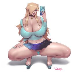 big_breasts bimbo boobs_bigger_than_head breasts feet female mario_(series) navel nintendo nintendo_switch pinkdrawz princess_rosalina skirt skirt_around_belly skirt_around_one_leg skirt_down skirt_lift skirt_only skirt_pull skirt_removed skirt_suit skirt_up spread_legs toes