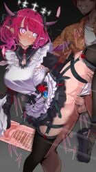 ... 1boy apron bar_censor black_bow black_dress black_garter_straps black_halo black_thighhighs blush bow breasts censored crystal_wings dress earrings female garter_straps gradient_hair halo heterochromia hololive hololive_english horns hypnosis irys_(hololive) irys_(maid)_(hololive) jewelry large_breasts long_sleeves medium_hair mind_control mp150_plus multicolored_hair penis pink_eyes pink_hair pink_horns pointy_ears purple_wings pussy sex solo_focus spoken_ellipsis thighhighs thighs two-tone_hair vaginal_penetration virtual_youtuber white_apron white_halo wings