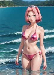 1girls 2d ai_generated akura_haruno areolae armpit bare_arms big_breasts bikini bikini_top boruto:_naruto_next_generations breasts chest curvy curvy_figure cute cute_face detailed eyelashes eyeshadow female female_only fit fit_female focus hair high_quality large_breasts legs light-skinned_female light_skin lips lipstick looking_at_viewer makeup mascara naruto naruto_(series) naruto_shippuden nero100 ocean outdoors outside pale-skinned_female pale_skin pink_hair posing sakura_haruno sea seaside seductive seductive_look short_hair stable_diffusion tagme thighs thin_waist