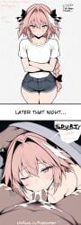1femboy 2boys 2d 2d_(artwork) ai_generated asleep astolfo_(fate) bangs black_background black_bow blush bow braid closed_mouth collarbone cum cum_in_mouth dark-skinned_male dark_skin facial fate/grand_order fellatio female femboy femboy_focus femboysub gay hair_between_eyes hair_intakes hairbow highres interracial long_braid long_hair looking_at_viewer male_focus male_pov male_pubic_hair morning_blowjob multicolored_hair multiple_boys night nude oerba_yun_fang one_eye_closed oral otoko_no_ko penis picklepumper pink_hair pov pov_male pubic_hair purple_eyes ribbon shirt simple_background single_braid skin_fang sleeping solo_focus streaked_hair submissive submissive_femboy submissive_male tearing_up tears uncensored under_blanket under_covers white_hair yaoi
