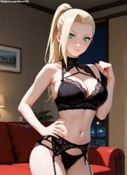1girls 2d ai_generated areolae big_breasts blonde_female blonde_hair boruto:_naruto_next_generations bra breasts chest curvy curvy_figure cute cute_face detailed eyelashes eyeshadow female female_only fit fit_female focus hair high_quality ino_yamanaka large_breasts legs light-skinned_female light_skin lingerie lips lipstick long_hair makeup mascara naruto naruto_(series) naruto_shippuden pale-skinned_female pale_skin panties perky_breasts ponytail posing seductive seductive_look sexy_clothing stable_diffusion tagme thighs thin_waist