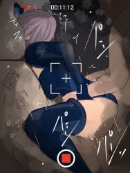 1boy 1girls cafe_au_lait_(kafeore) condom fate_(series) japanese_text mash_kyrielight netorare pink_hair recording sex