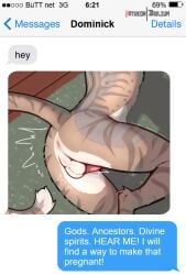 621_(number) 69_(number) anthro anus ass backsack balls carpet felid genitals hi_res humor jarlium male mammal on_carpet penis solo text texting