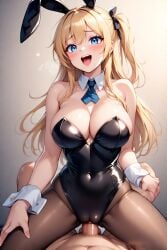 ai_generated blonde_female blonde_hair cowgirl_position playboy_bunny