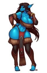big_breasts black_hair black_nails female female_only furry native_clothing nelvaanian star_wars wide_hips