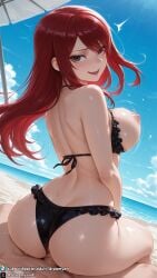 1girls ai_generated ass ass_focus back_view beach big_breasts bikini bikini_aside bikini_bottom bikini_top breasts breasts_out brown_eyes butt butt_focus curvy curvy_body curvy_female dreamyan_ai erza_scarlet fairy_tail from_behind grey_eyes hi_res high_quality high_resolution highres huge_breasts large_breasts long_hair looking_at_viewer looking_back nipples red_hair reverse_cowgirl_position seductive seductive_eyes seductive_look seductive_mouth seductive_pose seductive_smile sitting sitting_on_lap sitting_on_penis sitting_on_person smile smiling thick_ass thick_thighs thighs uncensored vagina vaginal vaginal_insertion vaginal_penetration vaginal_sex