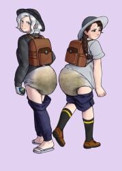 diaper full_diaper messy_diaper pants_down pokemon scat school_uniform schoolgirl