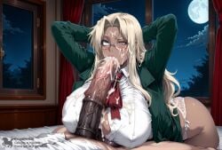 1girls ahe_gao ai_generated alucard_(hellsing) big_ass big_balls big_breasts big_butt big_penis blonde_hair blowjob blue_eyes blush blush choking_on_cock coat covered_in_cum creamhorseai cum cum_covered cum_drip cum_in_mouth cum_inside cum_on_body cum_on_breasts cum_on_face curvy curvy_female curvy_figure dark-skinned_female dark_skin deepthroat equine_penis excessive_cum fellatio female fit fit_female fucked_silly glasses hands_behind_head hellsing hellsing_ultimate high_resolution highres horny horny_female horse_penis horsecock horsecock_on_humanoid hourglass_figure huge_ass huge_balls huge_breasts huge_cock hyper_balls indoors integra_hellsing laced_bra laced_panties laced_underwear light-skinned_male lingerie long_hair male male/female male_on_female mansion moon muscular_male night oral oral_sex perfect_body rolling_eyes seductive shirt stockings testicles thick_thighs throat_bulge throat_fuck vampire very_long_hair voluptuous voluptuous_female white_shirt womb_tattoo