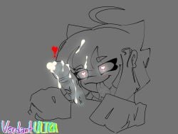 balls blowjob blowjob_face boyfriend_(friday_night_funkin) cum cum_drip cum_on_face cum_on_hair cum_on_penis cumshot enjoying enjoying_sex friday_night_funkin friday_night_funkin_mod glowing_cum glowing_eyes heart-shaped_pupils penis qt_(friday_night_funkin) solo_focus sperm sweat sweat_on_penis sweatdrop sweaty_balls
