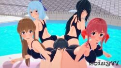 4girls 4girls1boy anime anime_girl aoba_kazane ass_sandwich ass_smothering assworship facesit facesitting femdom kaminashi_nozomi kazane_aoba keijo!!!!!!!! koikatsu loiuy77 miyata_sayaka smothering smothering_ass toyoguchi_non