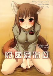 1girls blush clothing comic cover holo ikuta_takanon kraft_lawrence large_breasts spice_and_wolf