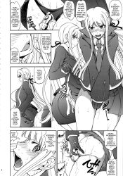 1boy 1futa anal_plug buttplug chastity_cage crossdressing danganronpa_(series) danganronpa_3 female fingering gloves kirigiri_kyouko long_hair male matou naegi_makoto translated