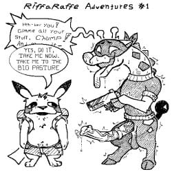 1:1 absurd_res animal_genitalia animal_penis anthro apathetic awkward awkward_smile backpack balls big_penis black_clothing black_mask black_sweater black_topwear black_turtleneck bodily_fluids bottomless bottomless_anthro bottomless_male bottomwear clothed clothing cloven_hooves dead_eyes death_request dialogue digital_media_(artwork) dripping duo english_text equine_genitalia equine_penis erection excited exhibitionism eye_contact failed_attempt flared_penis fur fur_markings game_freak generation_1_pokemon generation_2_pokemon genital_fluids genitals girafarig gun handgun hi_res holding_gun holding_object holding_ranged_weapon holding_weapon hooves horn huge_cock indifferent interrupting intimidation larger_male leaking_precum lean_body living_tail long_neck long_penis looking_at_another looking_pleasured male male/male markings medial_ring microsoft_paint_(artwork) monochrome mugging multicolored_body nervous nervous_grin nervous_sweat neutral_expression nintendo nipples open_mouth open_smile ossicone paws penis pikachu pistol pokemon pokemon_(species) precum precum_drip precum_on_arm precum_on_clothing precum_on_foot precum_squirt pubes public public_erection ranged_weapon requesting riffaraffe saggy_balls saliva saliva_drip saliva_string shaking shirtless_male shorts signature simple_background size_difference smaller_male smile speech_bubble spooky_dune spurting sweat sweater tail tail_down talking_over talking_to_another text tired_expression tongue tongue_out topwear tuft turtleneck two_tone_body unusual_anatomy unusual_tail vein veiny_penis weapon white_background yelling
