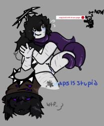 azure_(forsaken) black_hair cultist cuntboy intersex precum pussy robloxian selfharm_scars spawn tentacle twotime_(forsaken)