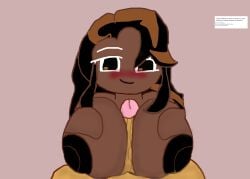 big_breasts black_hair caramel_arrow_cookie caramelpearl_(artist) cookie_run cookie_run_kingdom dark-skinned_female long_hair multicolored_hair paizuri penis_between_breasts tagme titjob