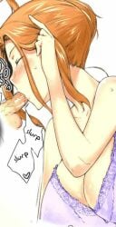 bra breasts brown_hair fellatio large_breasts non-web_source oral penis small_penis tachibana-san-chi_no_dansei_jijou underwear