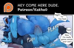 absurd_res age_difference anal anal_sex anthro anthro_on_anthro anthro_penetrated anthro_penetrating anthro_penetrating_anthro ass balls big_ass big_balls big_butt big_penis blue_body dialogue duo erection gay gay_sex generation_4_pokemon genitals hi_res huge_ass huge_balls huge_butt huge_cock kakhao lucario male male/male male_penetrated male_penetrating male_penetrating_male nintendo nude penetration penile penile_penetration penis penis_in_ass pokemon pokemon_(species) riolu sex speech_bubble text thick_penis thick_thighs