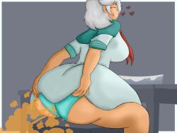 big_ass big_breasts bubble_butt fart fart_cloud fart_fetish farting fat_ass heart hearts_around_head holding_ass huge_ass modestpal oc original_character panties