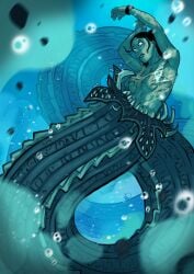 asian_female black_hair breasts canon canonical_vore deep_rising_(movie) eaten_alive female ganassa korean_female leila_(deep_rising) octalus_(deep_rising) scared_expression sharp_teeth short_hair small_breasts tentacle_vore torn_clothes torn_tank_top underwater unwilling_prey unwilling_vore vore wristwatch