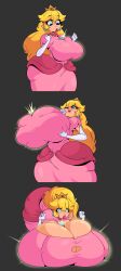 1girls 2023 blonde_hair breast_expansion breasts breasts_bigger_than_head breasts_bigger_than_torso breasts_on_floor enormous_breasts expansion female female_only gigantic_breasts grabbing_own_breast holding_breast huge_breasts hyper hyper_breasts mario_(series) multiple_images nintendo princess princess_peach tagme thick thick_lips thick_thighs top_heavy wide_hips wolfafterhours