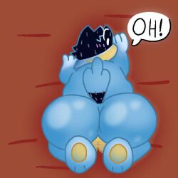 anthro anthro_only ass ass_focus bandit_(bluey) bandit_heeler blue_fur bluey_(series) fat_ass male_only solo_male