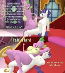 3d_(artwork) ass balls big_breasts big_butt breasts dialogue digital_media_(artwork) dragon elusive_(mlp) equid equine female female_penetrated friendship_is_magic ftm_crossgender genderswap_(ftm) genderswap_(mtf) genitals grinding hasbro hi_res horn hot_dogging male male/female male_penetrating male_penetrating_female mammal mtf_crossgender my_little_pony nipples nude papadragon69 penetration rarity_(mlp) rule_63 scalie sex smooth_skin spike_(mlp) unicorn