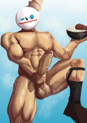 balls bara big_penis boner erection jack_box jack_in_the_box male male_only mascot masturbation muscles muscular nude object_head penis sock_garters socks solo solo_male zartzy