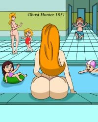 2boys 4girls backside bikini bubble_ass bubble_butt commentary_request curvy_figure cute danny_phantom ghosthunter1851(artist) huge_ass indoor_pool jazz_fenton long_hair one-piece_swimsuit pool red_hair red_hair thong young younger_female