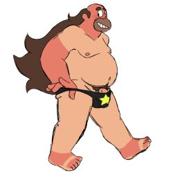 balls beard blush bulge facial_hair flaccid greg_universe hornyphobic male male_only overweight penis solo solo_male steven_universe tanline thong