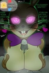 beanontoast femdom five_nights_at_freddy's five_nights_at_freddy's:_help_wanted glitchtrap heart-shaped_pupils hypnotizing_viewer paizuri reverse_rape rule_63 seduction seductive straight temptation titjob unseen_male_face yandere