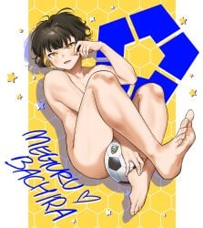 1boy bachira_meguru blue_lock feet femboy feminine male male_focus male_only more_at_source multicolored_hair skinny soccer_ball solo tagme tagme_(artist) twink yaoi yellow_eyes young