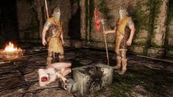 3d animated artist_request bunny_ears death decapitated_head decapitation execution female_death gore guro heart_pasties huge_ass huge_breasts skyrim snuff sound tagme the_elder_scrolls tied_up video