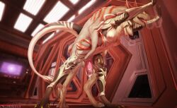 absurd_res bodily_fluids cum female feral genital_fluids hi_res knot kubrow magayser male male/female okdrsutsu sergal tara_(disambiguation) warframe zoophilia