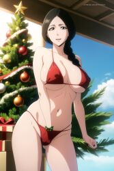 1girls ai_generated artist_name big_breasts black_hair bleach bleach:_the_thousand-year_blood_war blue_eyes bra braid braided_ponytail breasts christmas christmas_tree cleavage curvaceous curvy curvy_body curvy_figure female female_focus gift_box hand_in_panties hand_under_panties huge_breasts koikoi large_breasts light-skinned_female light_skin long_hair looking_at_viewer masturbating masturbation mature mature_female mature_woman milf nai_diffusion nipples pale-skinned_female pale_skin panties patreon_username puffy_nipples smile solo solo_focus stable_diffusion standing standing_masturbation text tied_hair underwear unohana_retsu url vaginal_masturbation very_long_hair voluptuous voluptuous_female watermark web_address