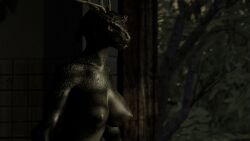 argonian argonian_female bethesda_softworks big_breasts big_nipples breasts breasts breasts_out female morrowind reptile skyrim the_elder_scrolls