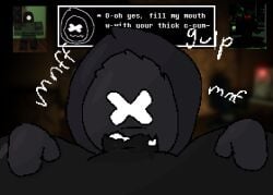 1_eye big_balls big_penis black_body blowjob compuxter creep_(scopophobia) cum cum_in_mouth cum_inside cum_inside_request cyclops demon dialogue fade_(scopophobia) femboy gay ghost hood hood_up hoodie huge_balls huge_cock mouth pixel_art pixelated roblox roblox_game scopophobia_(roblox) semen statue tagme text text_box