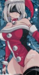 1girls 2023 2d 2d_(artwork) android ass big_ass big_breasts big_butt black_stockings black_thighhighs blindfold breasts butt choker christmas christmas_clothing christmas_headwear christmas_outfit collar color colored curvy earrings elbow_gloves fanart full_color gold_jewelry hips hourglass_figure huge_ass huge_breasts huge_butt jewelry jingle_bell jingle_bell_collar large_ass large_breasts large_butt leotard light-skinned_female light_skin mole mole_under_mouth multicolored_clothing nier:_automata omochi_db platinum_games santa_costume santa_hat short_hair snow square_enix stockings thick_thighs thighs video_game_franchise voluptuous voluptuous_female white_hair yorha_2b