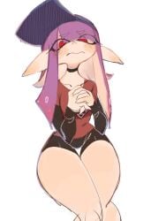 hat inkling inkling_girl nintendo purple_hair red_eyes splatoon thighs usa37107692