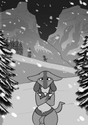 freckles_(artist) lucario male pokemon pokemon_(species) snow