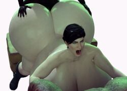 3d bad_anatomy black_hair dark-skinned_male dark_skin fat huge_ass huge_belly huge_breasts interracial jackd22 nah naked pregnant sex_from_behind the_matrix trinity_(the_matrix)