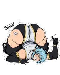 1boy 1femboy ass_up bandage big_ass big_ass_(male) blackwhiplash blue_hair bottom_heavy bottom_heavy_femboy bwl chinese femboy femboy_focus femboy_only gay girly head_down_ass_up huge_ass light-skinned_femboy light-skinned_male light_skin male_only shen_(undead_unluck) solo solo_male tagme thick_thighs thumbs_up trap twunk undead_unluck wide_hips