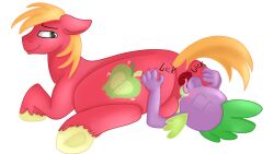 anthro anthro_on_feral anus ass balls big_macintosh_(mlp) claws cutie_mark dock dragon earth_pony equid equine eyes_closed feral friendship_is_magic gay hasbro hooves horse jbond male male/male male_only mammal mane my_little_pony pony red_body red_fur rimming smile spike_(mlp) zoophilia