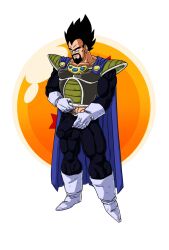 armor balls beard black_hair bulge dragon_ball dragon_ball_super dragon_ball_z facial_hair fully_clothed galaxycoop gloves king_vegeta male male_only muscles muscular penis saiyan saiyan_armor solo solo_male