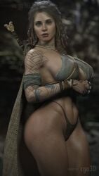 1girls 3d 3d_(artwork) abs ass belly_button_piercing big_ass big_breasts bra braided_hair breasts brown_eyes brown_hair cga3d curvaceous curvy curvy_body curvy_female curvy_figure erotichris female female_focus female_only freya_(god_of_war) front_view god_of_war god_of_war_ragnarok goddess hips looking_away medium_hair milf muscular muscular_female mythology navel navel_piercing norse_mythology outdoors panties pierced_belly_button pierced_navel pinup santa_monica_studio solo sony_corporation sony_interactive_entertainment sword tattoo tattooed_arm tattoos thick_thighs thighs thin_waist toned toned_female vanir_(norse_mythology) voluptuous voluptuous_female waist wide_hips witch